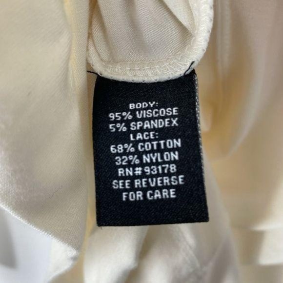 Premise Cream Colored 3/4 Sleeve Lace Accent Top Size Small - Picture 6 of 6